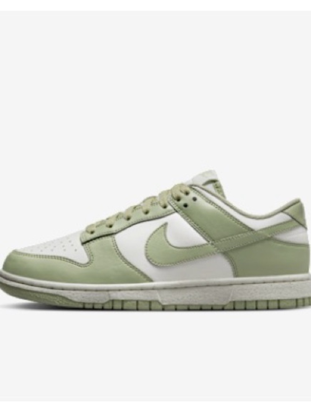 Nike Dunk Low-Top Sneakers in Olive Aura Green and White